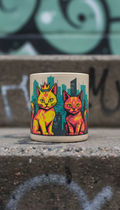 Ceramic Mug With Hot Coral Kittens